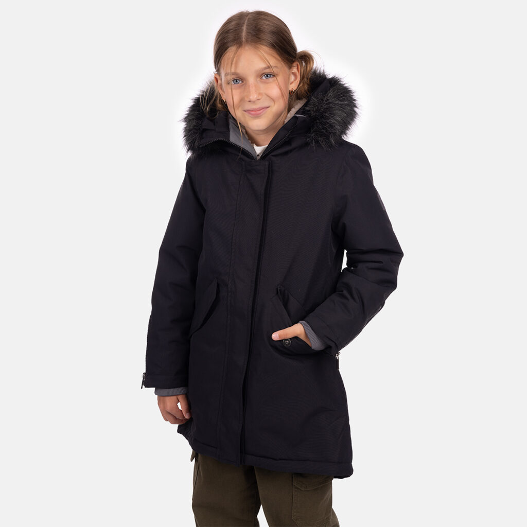 Parka dziewczęca VIVIAN 2, czarna, 122